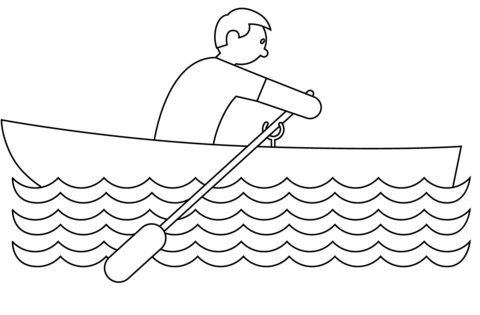 Rowing Boat Coloring Page